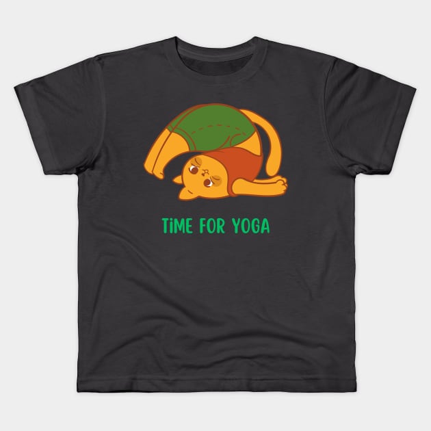 Time for yoga and pilates Kids T-Shirt by TheDesigNook